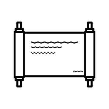 Jewish torah icon collection, rosh hashanah and scroll, torah sign vector set graphics, editable stroke linear icon, eps 10
