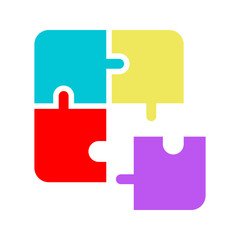 pieces Puzzle vector icon  jigsaw puzzle pieces silhouette. Perfect jigsaw puzzle vector for concept illustrations, problem solving.