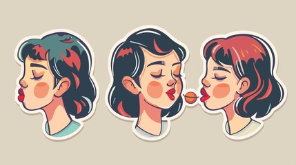 Three stylish women with lollipops, a sweet treat for your creative designs and playful projects