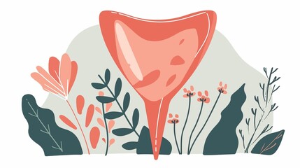 Delicate floral feminine hygiene product illustration with aesthetic botanical elements for women's health advocacy