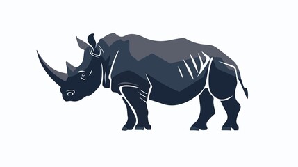 Powerful rhino illustration embodies strength and resilience for conservation campaigns, or educational materials