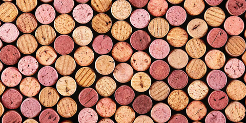 Rose, beige cork texture fills the frame. Brightly lit surface creates backgrounds, wallpapers, and wine-related branding.