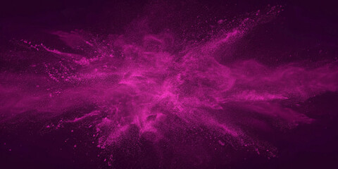 Pink powder bursts on dark background, creating an abstract texture for posters, branding, and digital art.