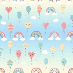 rainbow balloon pattern,