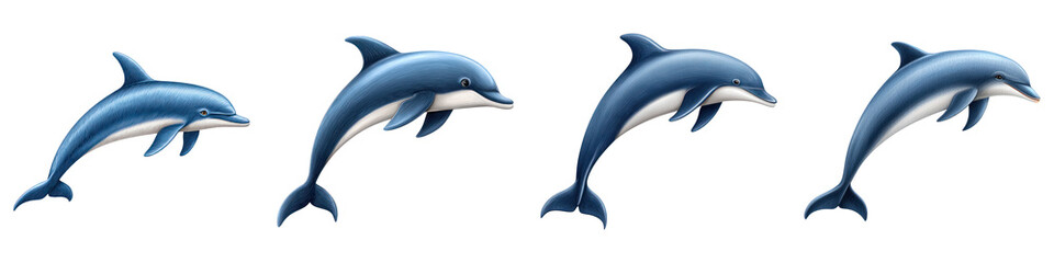 Fototapeta premium Dolphin jumping marine animal playful ocean wildlife aquatic mammal swimming creature