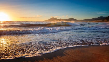 Fototapeta premium peaceful coastal wave gently lapping at the shore