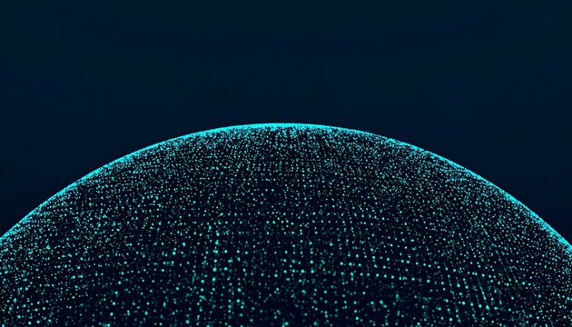 Abstract sphere of glowing particles - Powered by Adobe