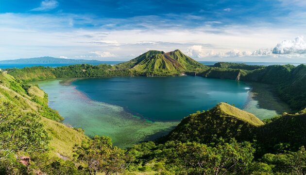 tagaytay caldera of taal volcano in philippines