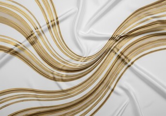 Elegant satin fabric with flowing golden lines for luxurious backgrounds and designs