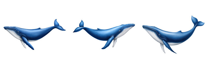 Blue whale swimming in ocean with large body and flippers showing calm nature