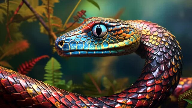 Vibrant Rainbow Snake