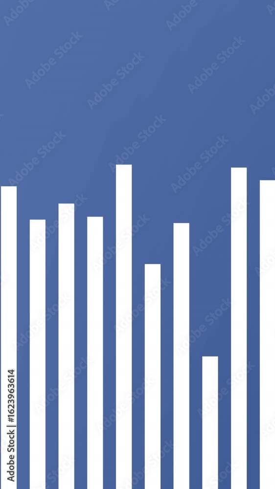 Poster animation of statistics and financial data processing over blue background