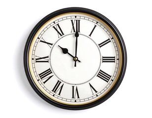 Classic wall clock showing a precise time