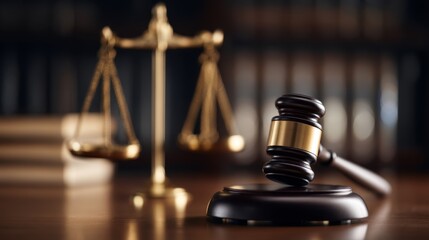 Labor Day, Law and Governance. Labor Day Justice and Governance - Close-Up of Gavel, Legal Books & Scales of Justice with Copy Space for Text