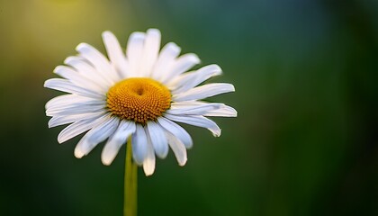 Obraz premium close up of a daisy with blurred green background a study in simplicity and natural beauty
