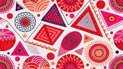 Colorful abstract background with different geometric patterns