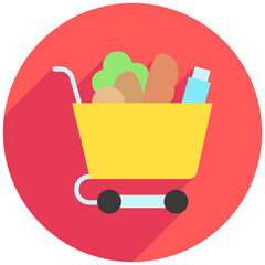 Shopping rounded flat color, mini illustration icon. use for modern concept, print, UI, UX kit, web and app development. Vector related to commerce, retail, marketing and shopping.