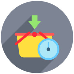Buy Now rounded flat color, mini illustration icon. use for modern concept, print, UI, UX kit, web and app development. Vector related to commerce, retail, marketing and shopping.