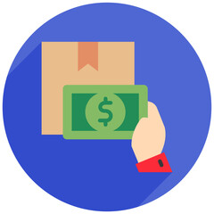 Cash Payment rounded flat color, mini illustration icon. use for modern concept, print, UI, UX kit, web and app development. Vector related to commerce, retail, marketing and shopping.