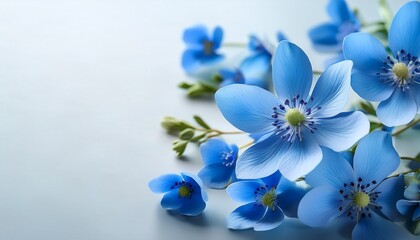 delicate blue flowers on light background