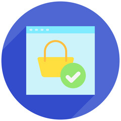 Checkout rounded flat color, mini illustration icon. use for modern concept, print, UI, UX kit, web and app development. Vector related to commerce, retail, marketing and shopping.