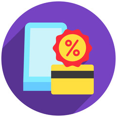 Credit Card rounded flat color, mini illustration icon. use for modern concept, print, UI, UX kit, web and app development. Vector related to commerce, retail, marketing and shopping.