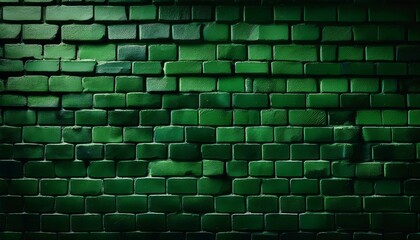 deep green brick wall with a weathered patina finish consistent lighting sharp details minimal texture grain stylish backdrop look