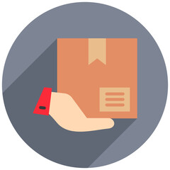 Delivery Box rounded flat color, mini illustration icon. use for modern concept, print, UI, UX kit, web and app development. Vector related to commerce, retail, marketing and shopping.