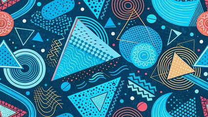 Colorful abstract background with different geometric patterns