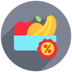 Discount rounded flat color, mini illustration icon. use for modern concept, print, UI, UX kit, web and app development. Vector related to commerce, retail, marketing and shopping.