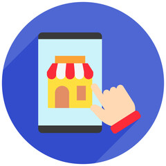 Ecommerce rounded flat color, mini illustration icon. use for modern concept, print, UI, UX kit, web and app development. Vector related to commerce, retail, marketing and shopping.