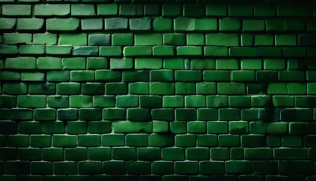 deep green brick wall with a weathered patina finish consistent lighting sharp details minimal texture grain stylish backdrop look