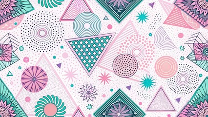 Colorful abstract background with different geometric patterns