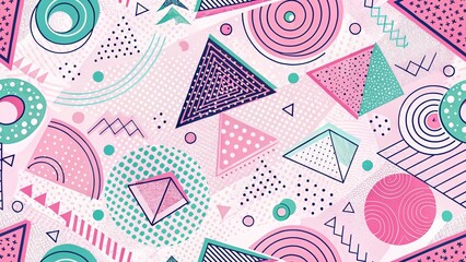Colorful abstract background with different geometric patterns