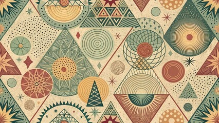 Colorful abstract background with different geometric patterns