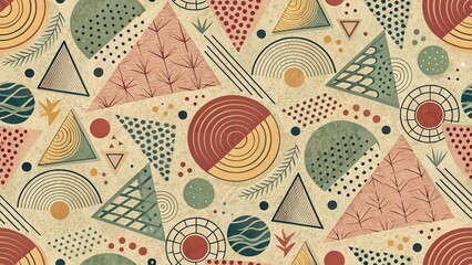 Colorful abstract background with different geometric patterns