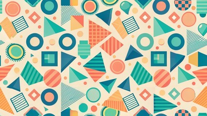 Colorful abstract background with different geometric patterns