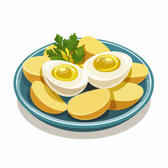 Eier in Senfsoße mit Kartoffeln