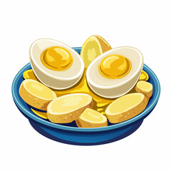 Eier in Senfsoße mit Kartoffeln