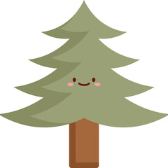 Flat Vector Evergreen Pine Design
