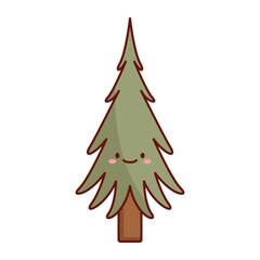 Obraz premium Flat Vector Evergreen Pine Design