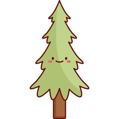 Flat Vector Evergreen Pine Design