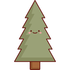 Flat Vector Evergreen Pine Design