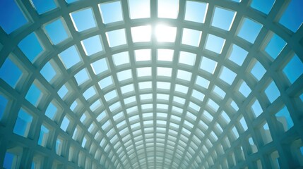 Serene Long Tunnel Underneath a Vibrant Bright Blue Sky - Freedom