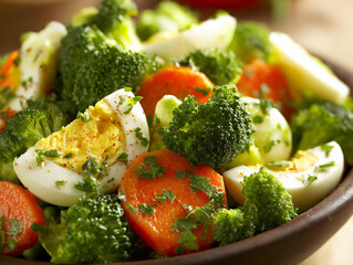 colorful veggie & egg power bowl