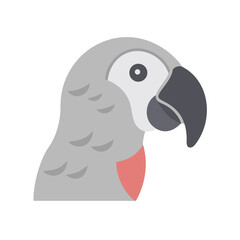 African Grey Parrot Illustration - Exotic Bird, Pet Bird, and Avian Icon