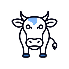 Obraz premium Simple Illustration of a Dairy Cow on a Black Background