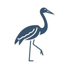 Obraz premium Elegant Heron Silhouette on Black Background, Bird Vector Illustration, Waterfowl Art