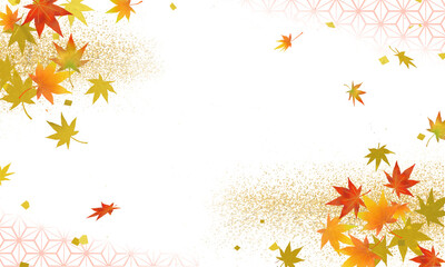 紅葉と金の和風背景