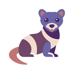 Cute Cartoon Striped Skunk Illustration Isolated on Black Background for Kids